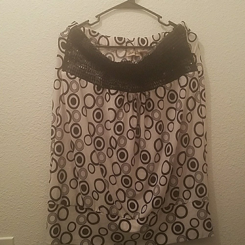 Strapless dress and top.